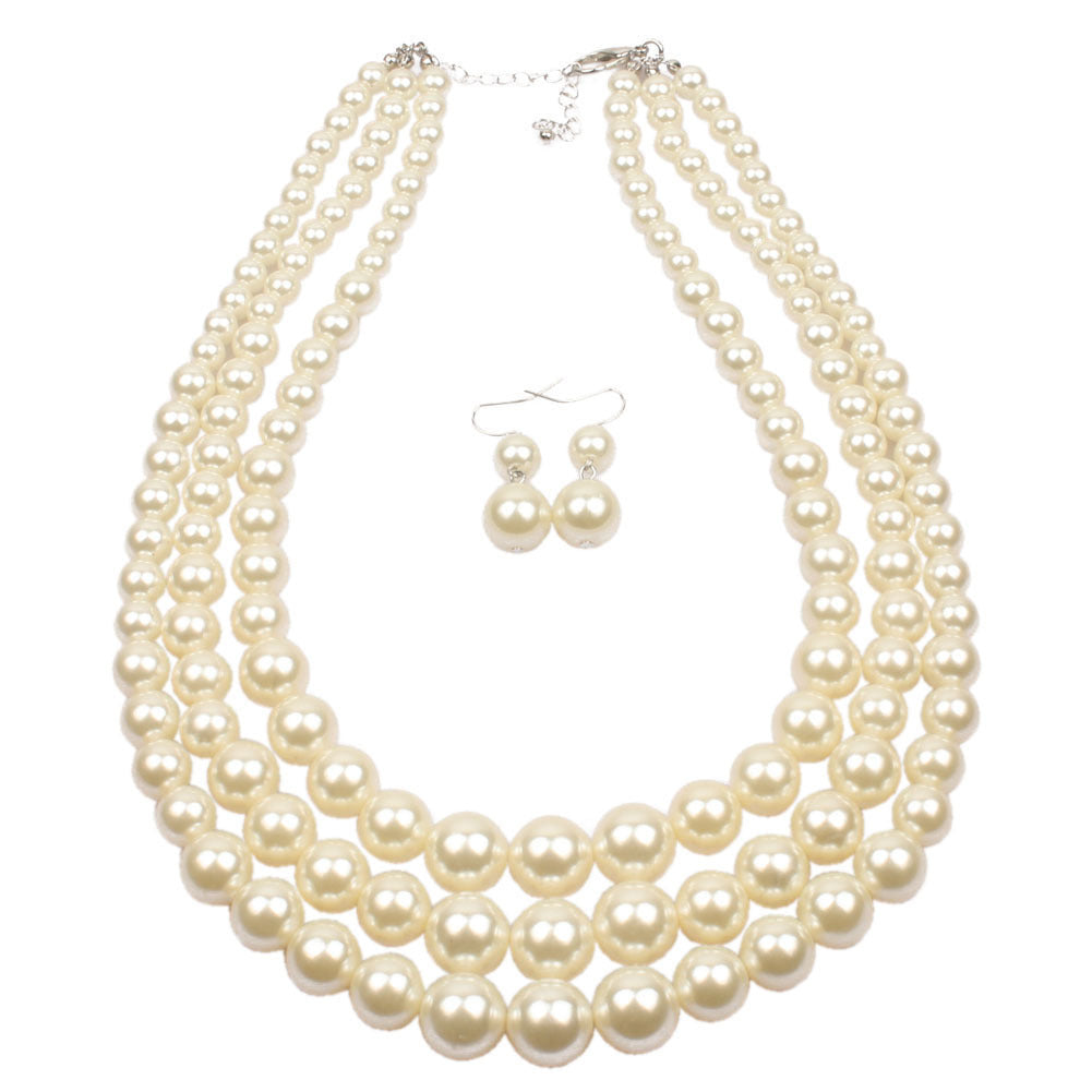 Women's Pearl Fashion Exaggerated String Clavicle Necklaces