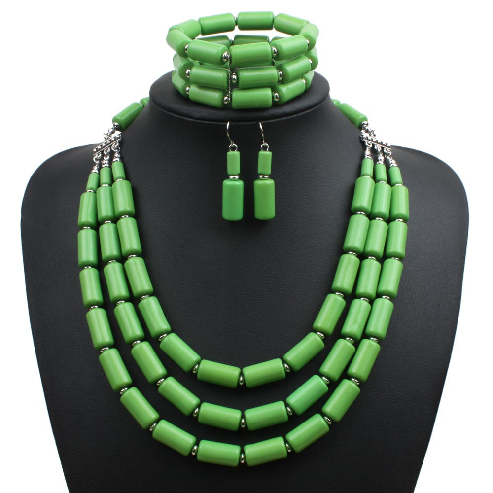 Popular Slouchy Ornament Beaded Three-piece Suit Necklaces