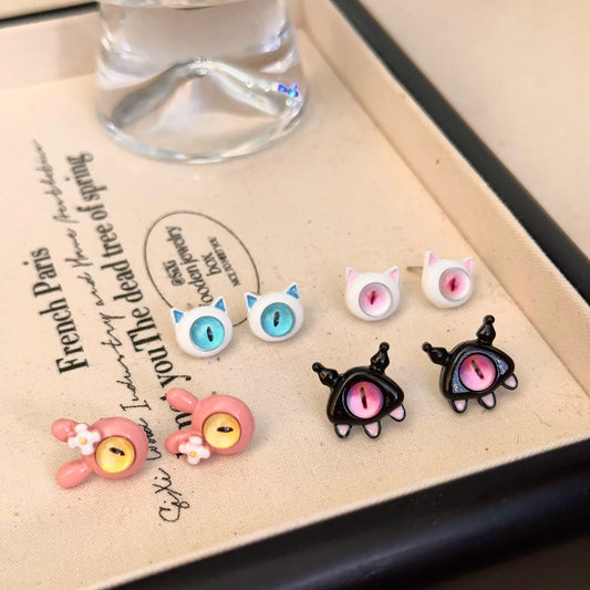 Cute Little Monster Cartoon Sweet Cool Earrings
