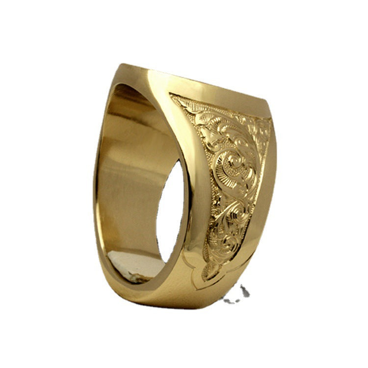 Lion Shield Badge Gold Plated Royal Rings