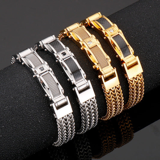 Men's Fashion Fashionmonger Creative Gold Stainless Steel Bracelets