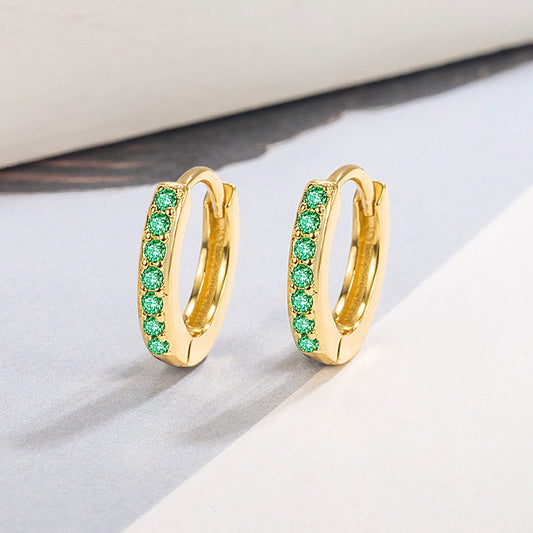 Ear Cold Circle Colorful Zircon Style Earrings