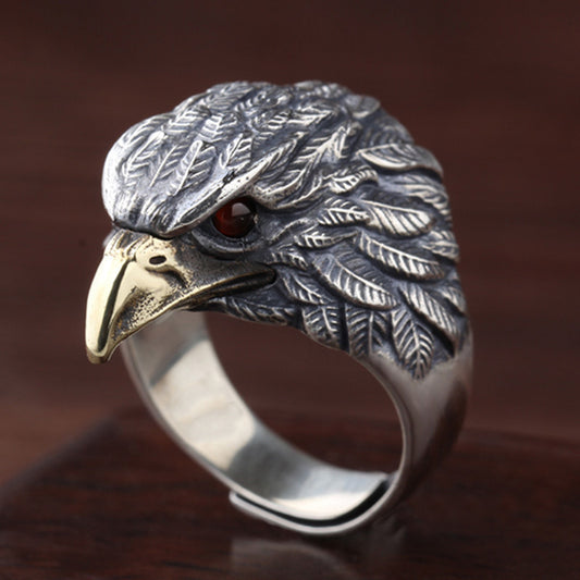 Men's Retro Eagle Trendy Unique Index Finger Sier Fashion Rings