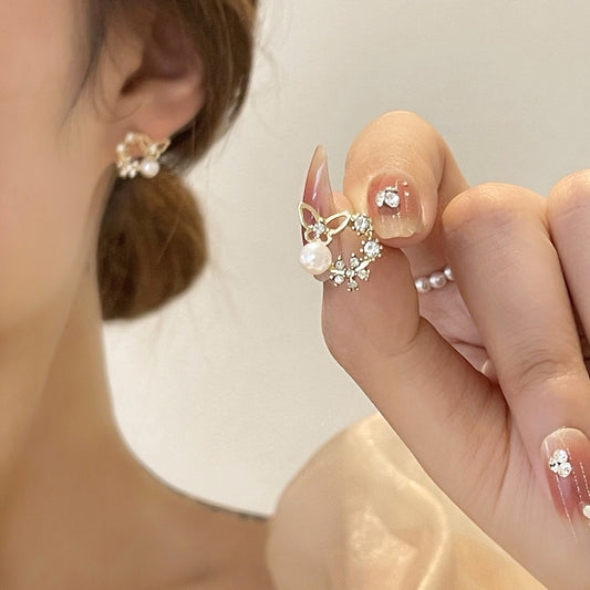 Sweet Elegance Diamond Fashion Summer Butterfly Earrings