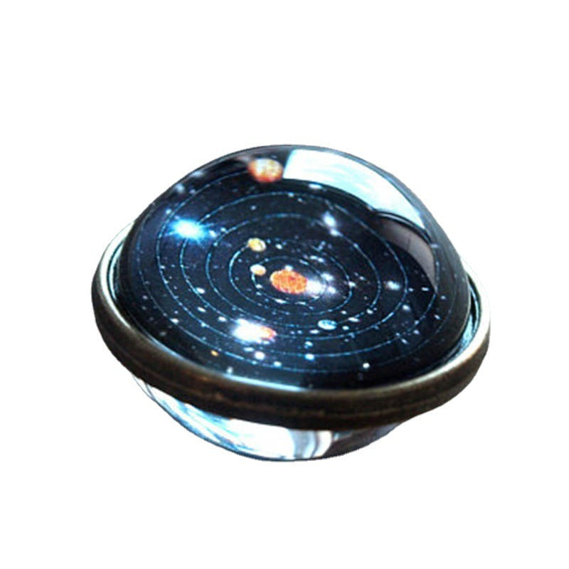 Ornament Double-sided Glass Ball Solar System Cosmic Necklaces