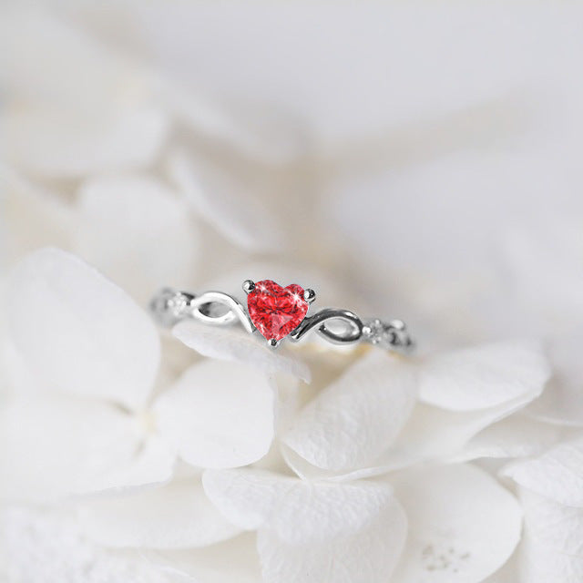 Simple And Fresh Heart-shaped Navy Blue Rings