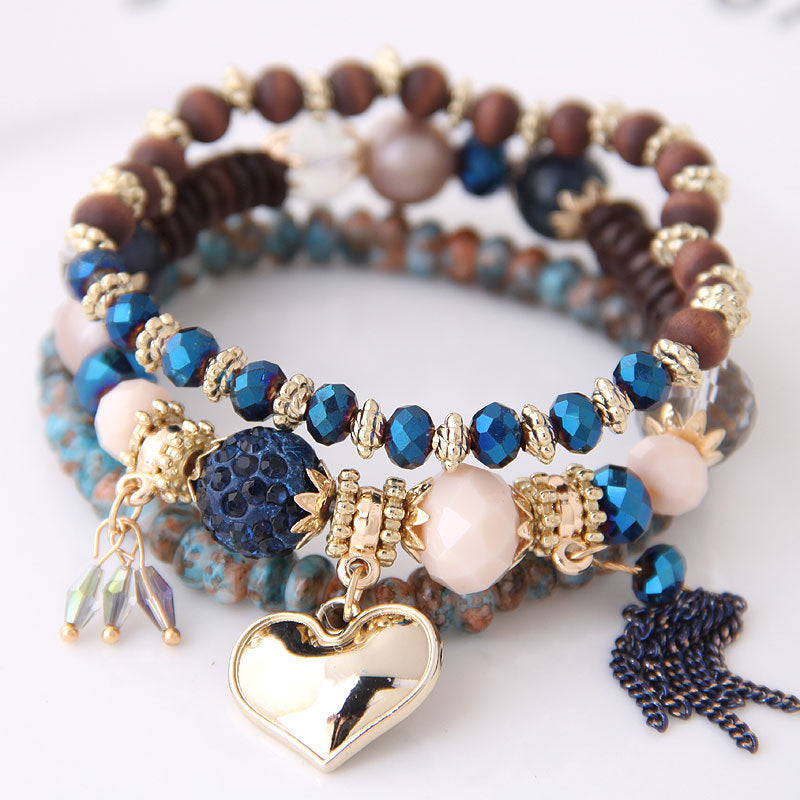 Beads Heart Retro Fashion Match Sets Bracelets