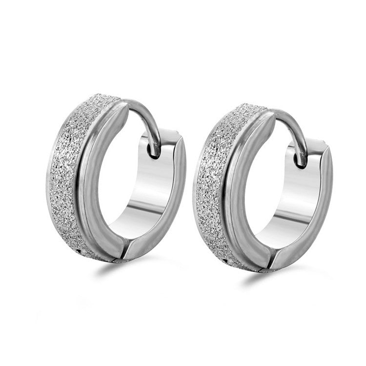 Titanium Steel Frosted Ear Clip Glossy Earrings