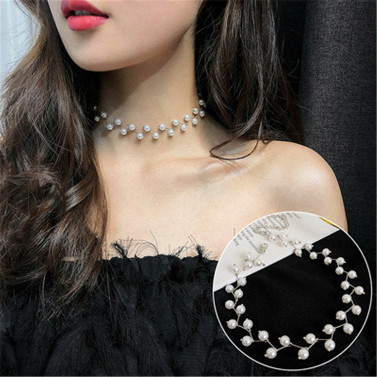 Women's Lace Short Pearl Niche Sexy Simple Necklaces