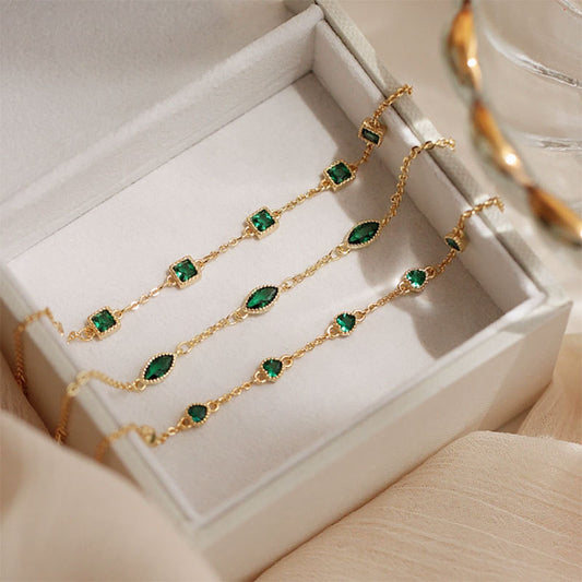 Zirconium Diamond Emerald Zircon Light Luxury Bracelets