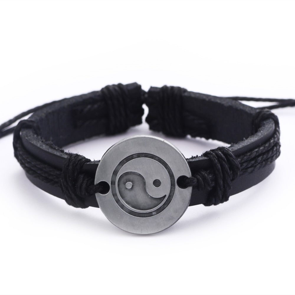 Leather Creative Personality Retro Alloy Ornament Bracelets