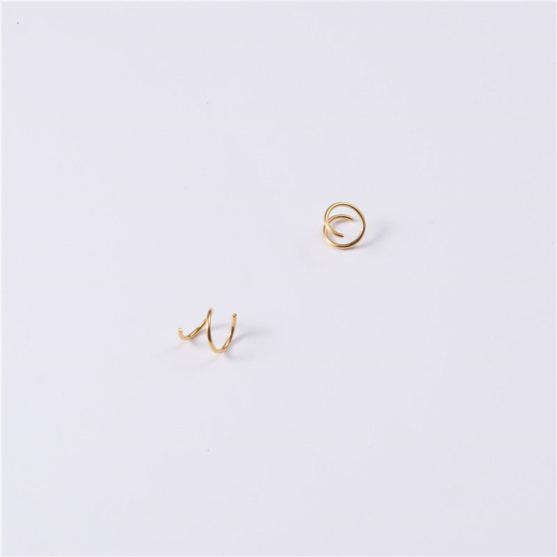 Women's Titanium Steel Electroplating Gold Style Simple Fashion Temperament Earrings