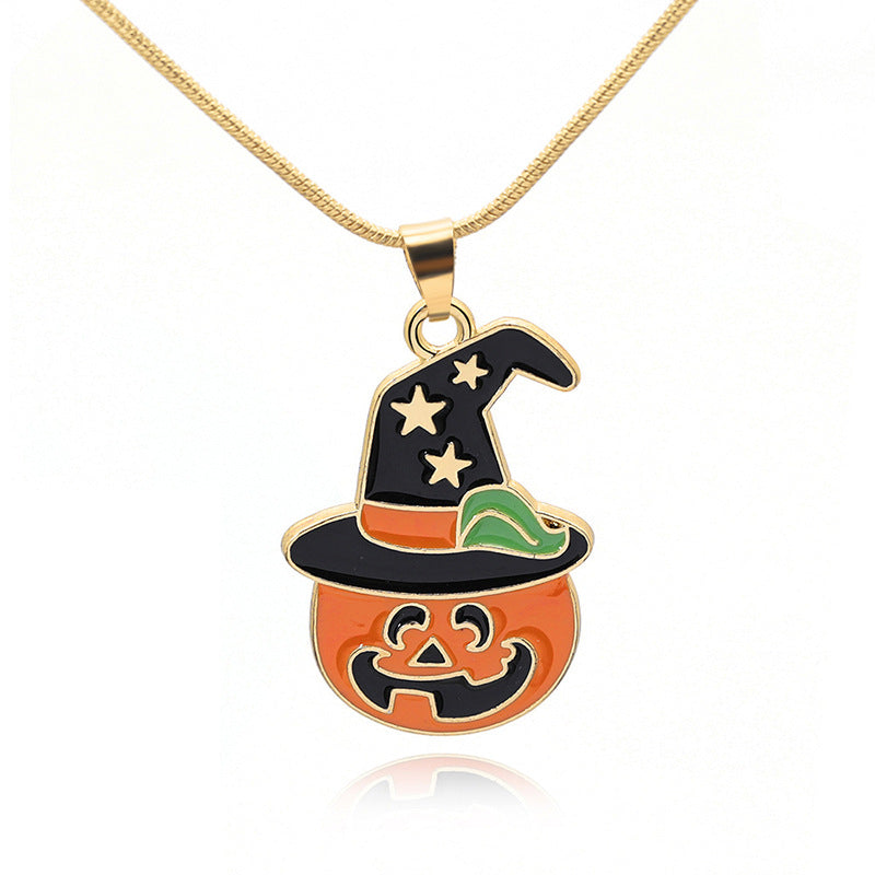 Ornaments Ghost Wizard Hat Pumpkin Cartoon Necklaces