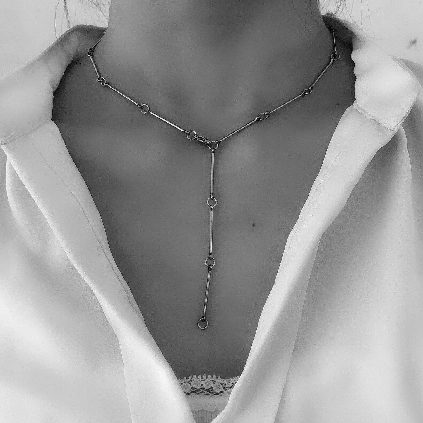 Stainless Steel Long Stick Clavicle Chain Necklaces