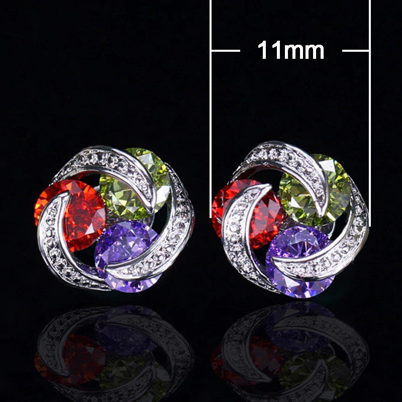 Women's Mix And Match Color Zircon For Earrings
