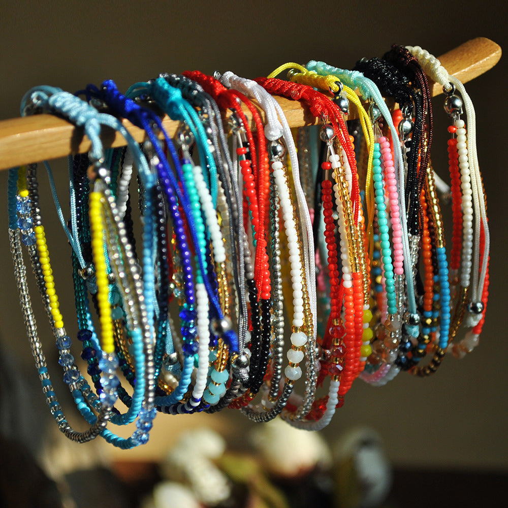 Bracelets féminins de couleur de style ethnique bohème en cristal