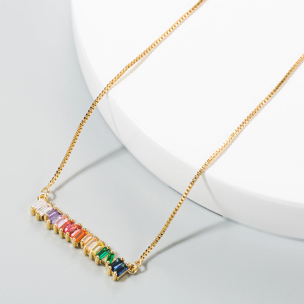 Accessories Fashion Copper Color Zircon Pendant Necklaces