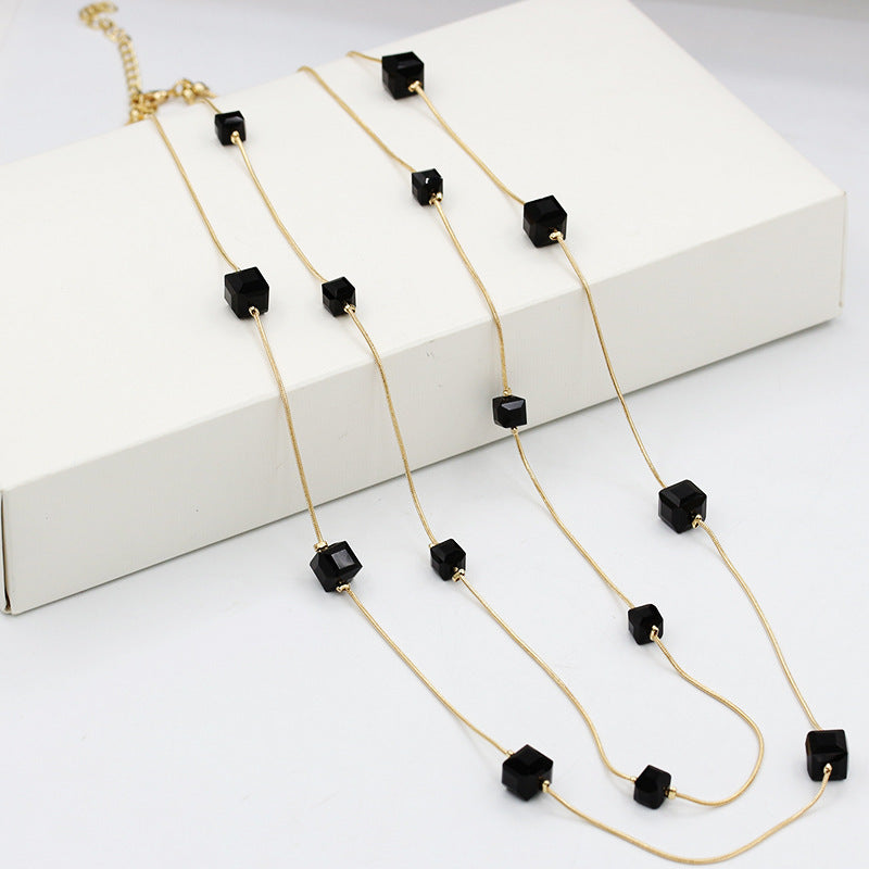 Crystal Long Korean Fashion Sweater Chain Necklaces