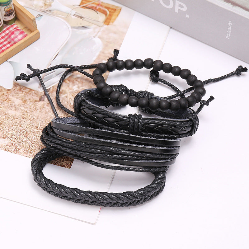 Accessories Handmade Weave Vintage Combination Leather Bracelets