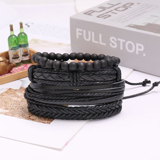 Accessories Handmade Weave Vintage Combination Leather Bracelets