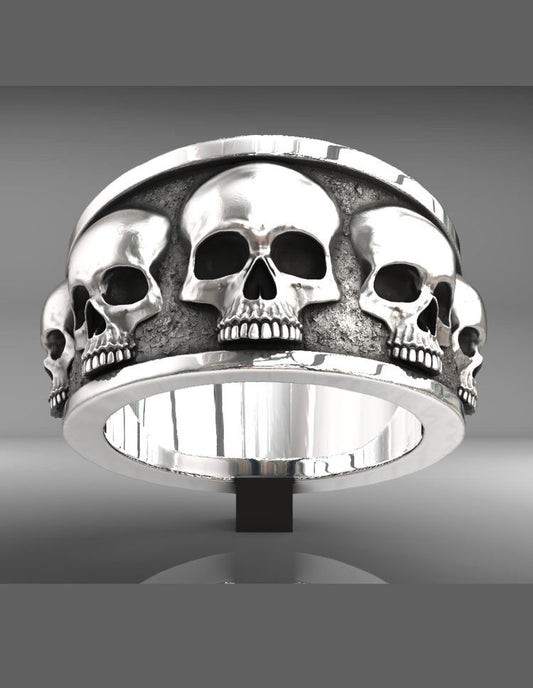 Men's Accessories Personality Punk Skull High Profile Rings
