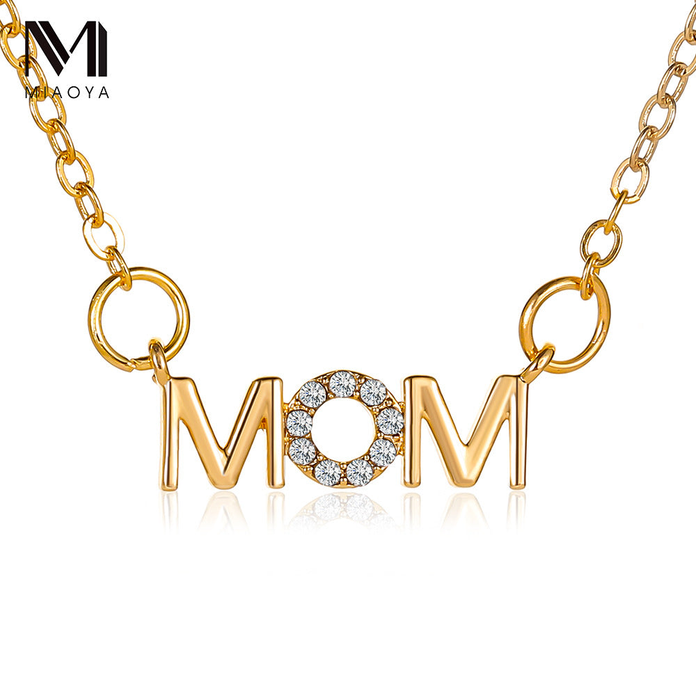 Day Simple English Letter Mother Pendant Clavicle Chain Necklaces