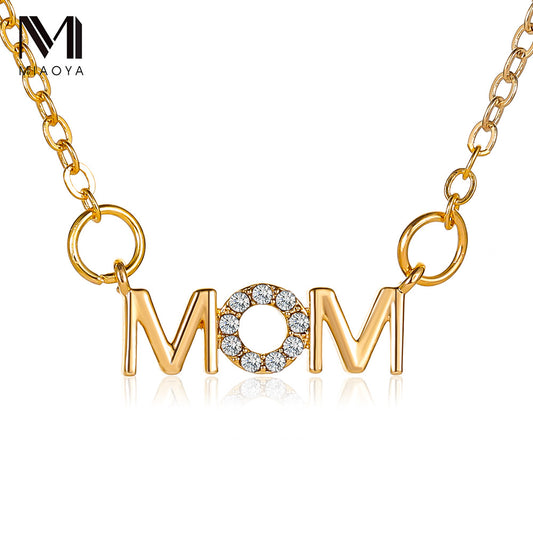 Day Simple English Letter Mother Pendant Clavicle Chain Necklaces