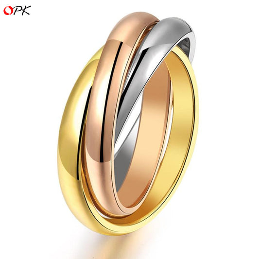 Fashion Classic Creative Three-ring Three-color Cord Rings