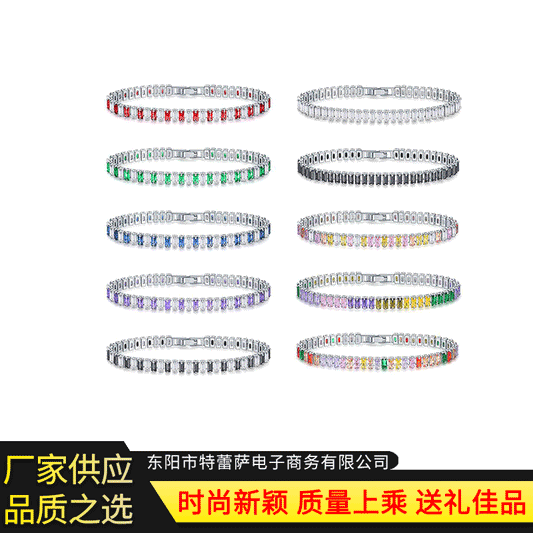 Women's Real Gold White Color Zircon Full Bracelets