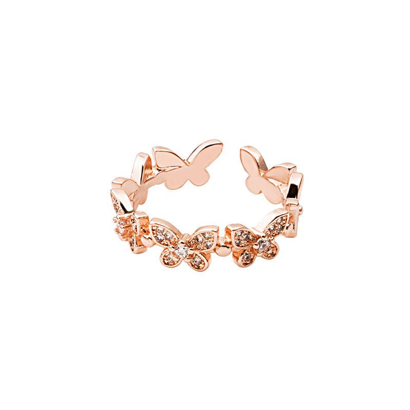 Butterfly Simple Personality Diamond Index Finger Rings