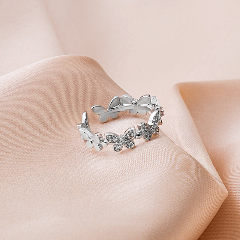 Butterfly Simple Personality Diamond Index Finger Rings