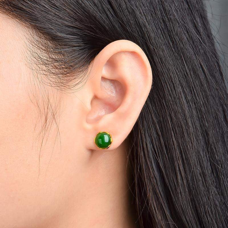 Tourmaline Jade Simulation Gemstone Female Elegant Earrings