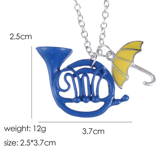 Alice Wonderland Horn Umbrella Pendant Personalized Necklaces