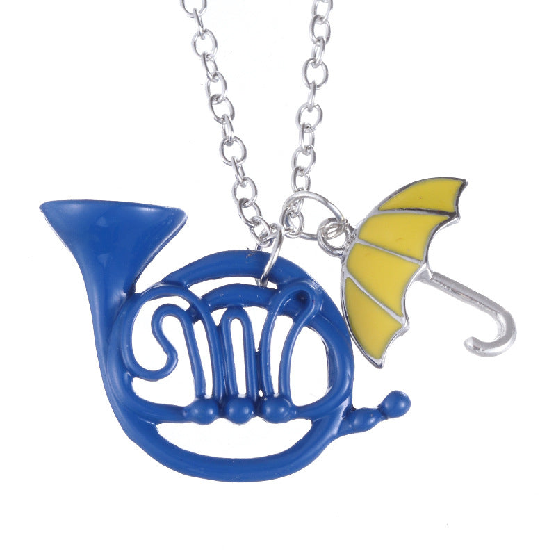 Alice Wonderland Horn Umbrella Pendant Personalized Necklaces