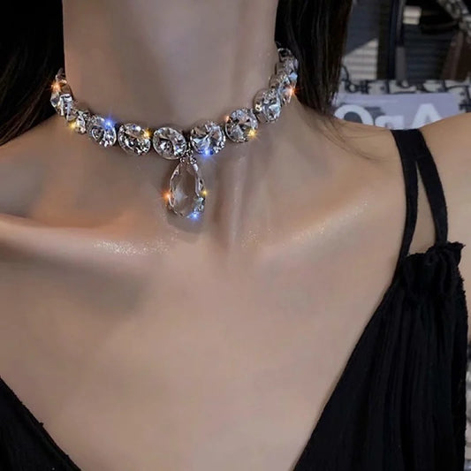 Women's Sexy Super Shiny Crystal Clavicle Chain Necklaces