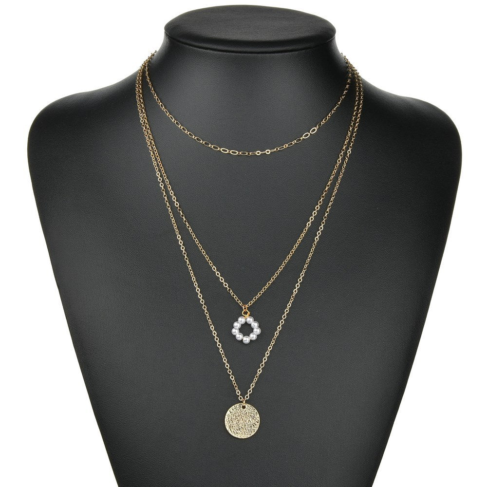 Accessories Fashion Pearl Pendant Vintage Chain Necklaces