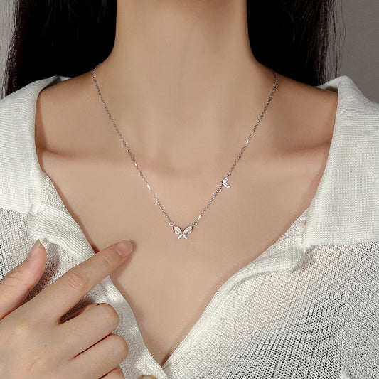 Women's Double Butterfly Clavicle Chain Simple Temperament Necklaces