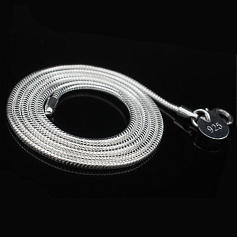 Sier Snake Bones Chain Fashion Round Necklaces