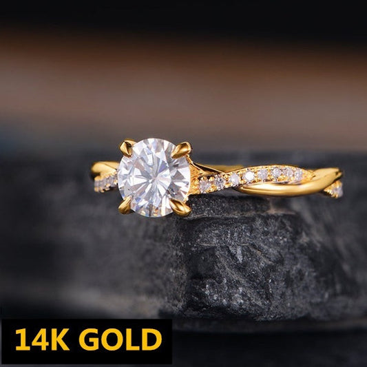 Simple Fashion Inlaid Zircon Gold-plated Hand Rings