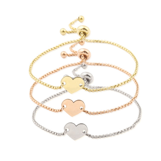 Bracelets cadeaux féminins de simplicité de coeur d'amour réglable