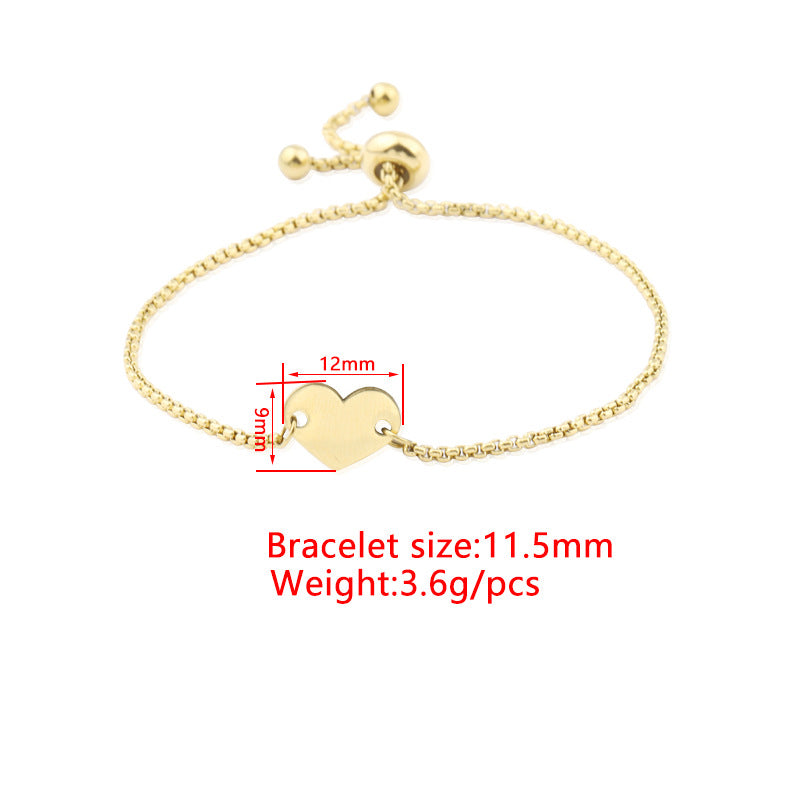 Adjustable Love Heart Simplicity Female Gift Bracelets