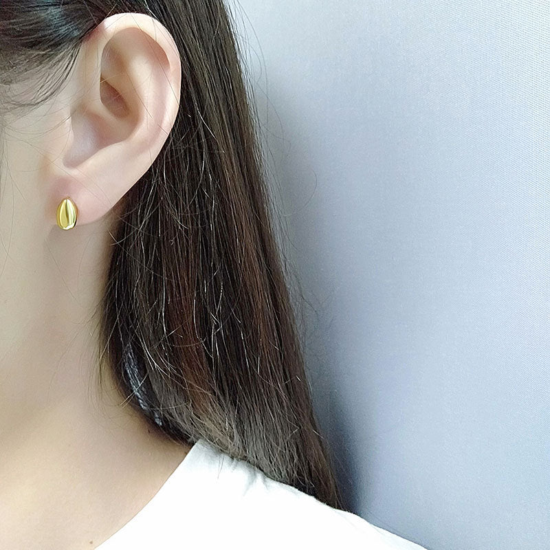 Women's Korean Style Glossy Water Drop Ear Earrings