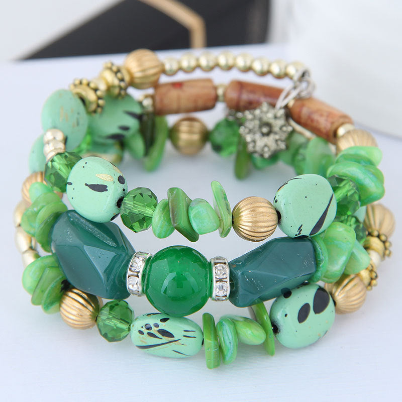 Bracelets à enroulement de perles d'agate Turquoise Vintage bohème