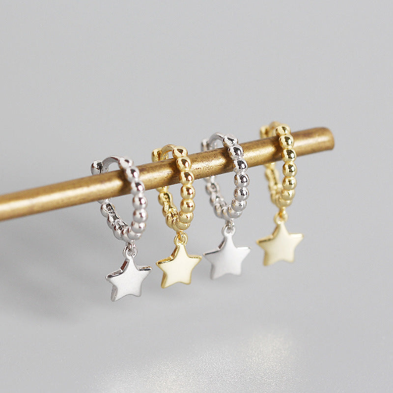 Women's Luxury Sterling Sier Minimalist Round Beads Earrings