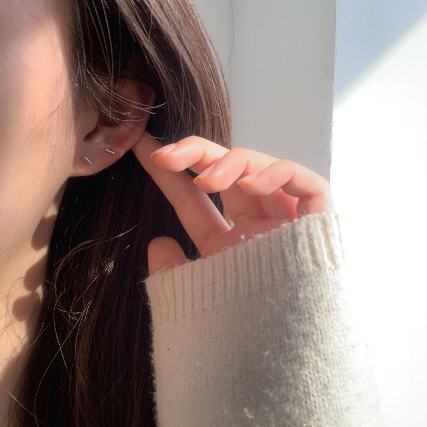 Female Simple And Compact Geometric Tide Ear Sleeping Earrings