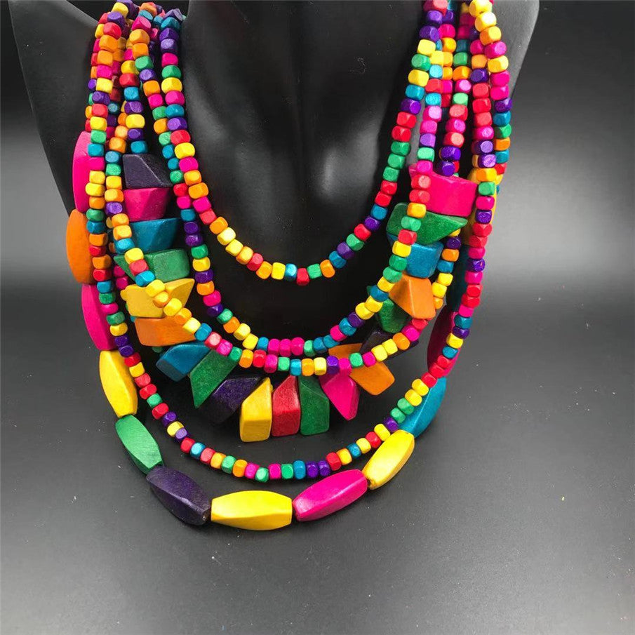 Women's Beaded Long Bohemian African Style Sweater Necklaces