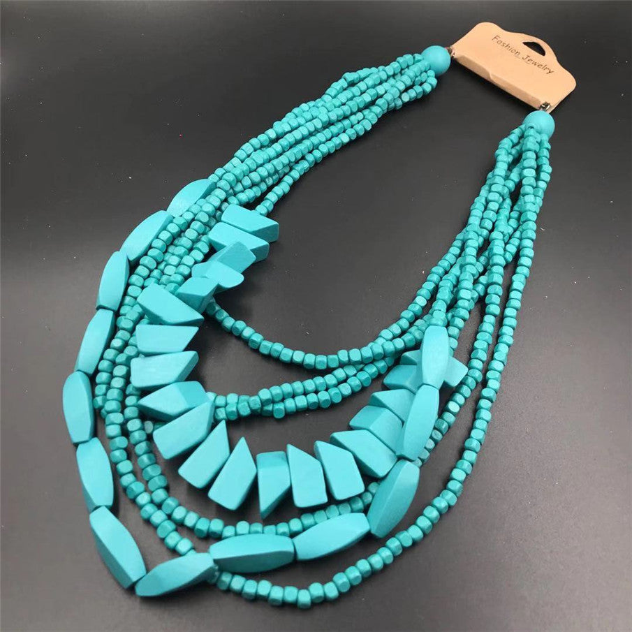 Women's Beaded Long Bohemian African Style Sweater Necklaces