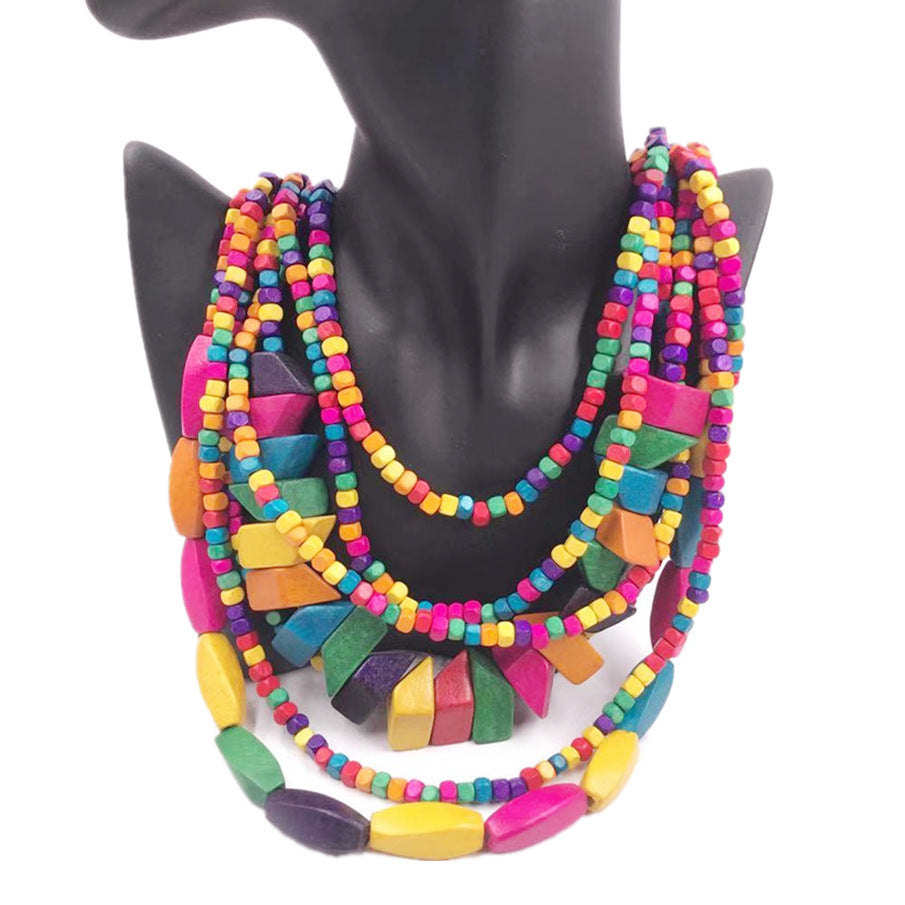 Women's Beaded Long Bohemian African Style Sweater Necklaces