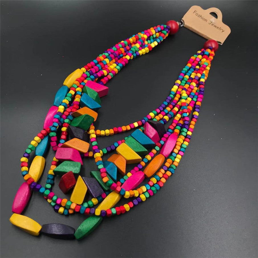 Women's Beaded Long Bohemian African Style Sweater Necklaces