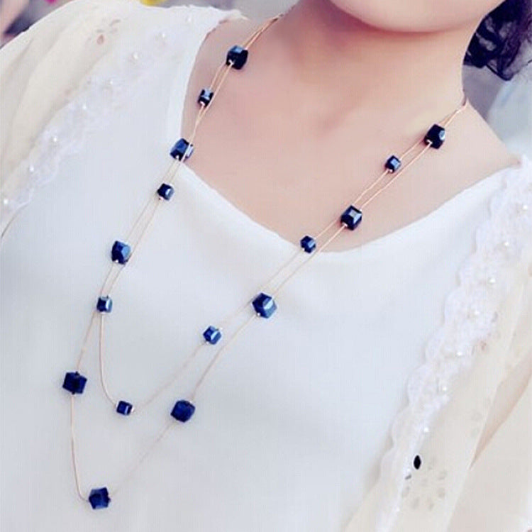 Crystal Long Korean Fashion Sweater Chain Necklaces